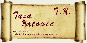 Tasa Matović vizit kartica